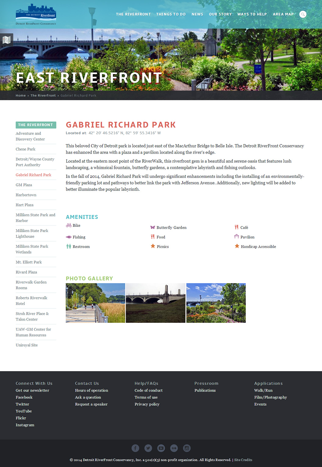 Detroit Riverfront Conservancy Location